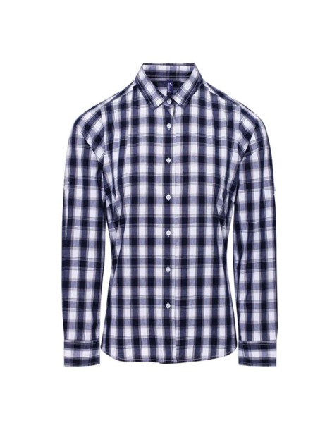 'MULLIGAN' CHECK - WOMEN'S LONG SLEEVE COTTON SHIRT Fehér 
