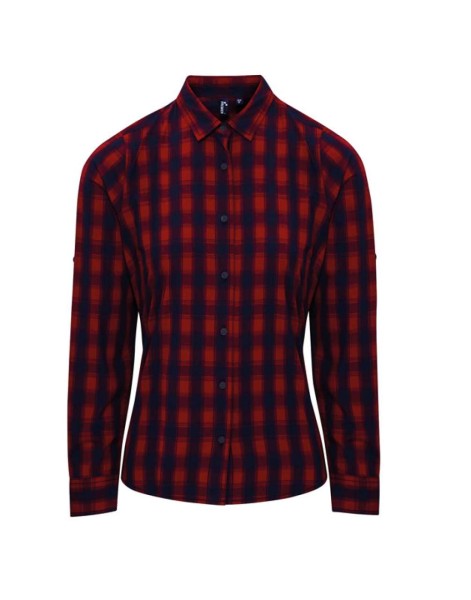 'MULLIGAN' CHECK - WOMEN'S LONG SLEEVE COTTON SHIRT Piros 