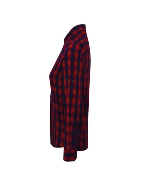 'MULLIGAN' CHECK - WOMEN'S LONG SLEEVE COTTON SHIRT Piros 
