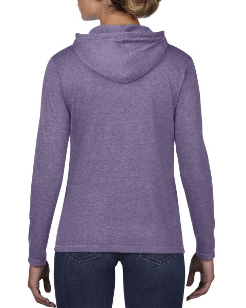 NŐI FASHION BASIC HOSSZÚ UJJÚ KAPUCNIS PÓLÓ Lila 