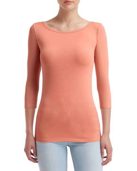 NŐI STRETCH 3/4 UJJÚ PÓLÓ Narancssárga 