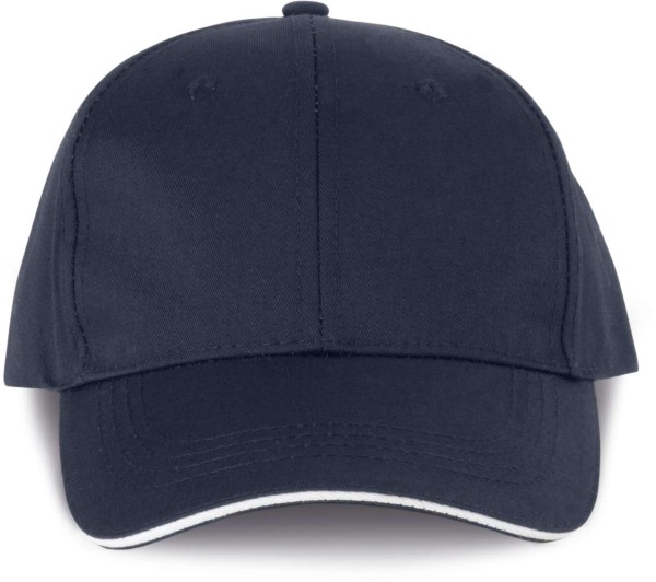 OEKOTEX CERTIFIED 6 PANELS CAP WITH SANDWICH PEAK Kék 