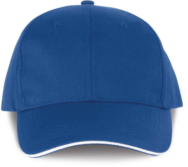 OEKOTEX CERTIFIED 6 PANELS CAP WITH SANDWICH PEAK Kék 
