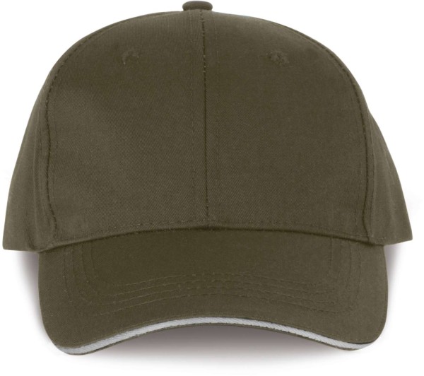 OEKOTEX CERTIFIED 6 PANELS CAP WITH SANDWICH PEAK Piros 