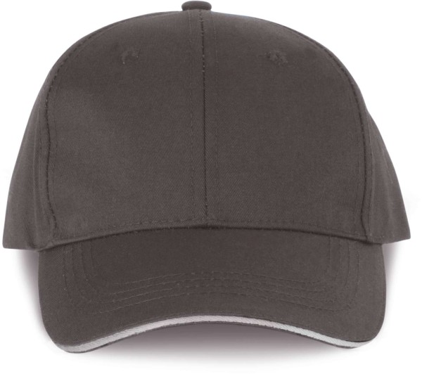 OEKOTEX CERTIFIED 6 PANELS CAP WITH SANDWICH PEAK Szürke 
