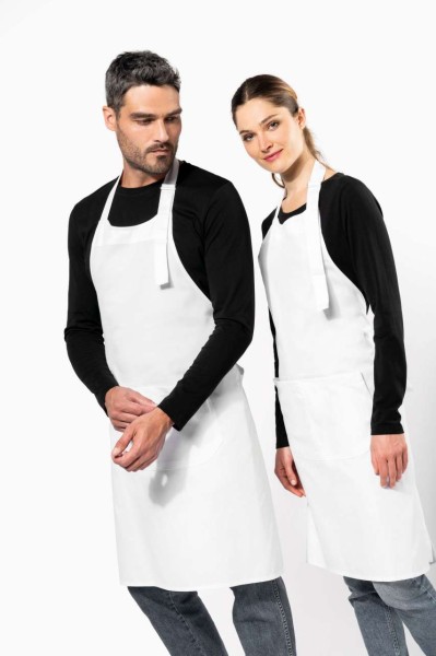 POLYCOTTON APRON HIGH-TEMPERATURE WASHABLE Fehér 