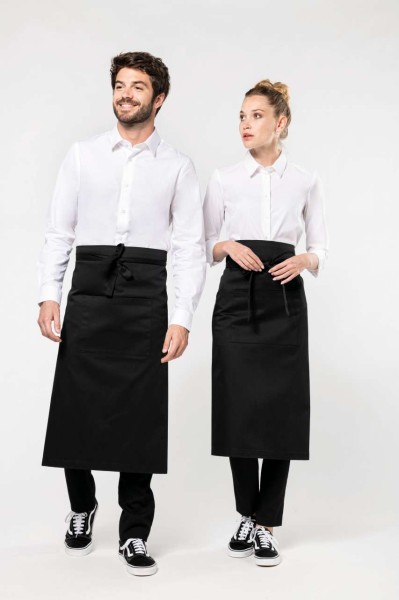 POLYCOTTON EXTRA-LONG APRON Fekete 