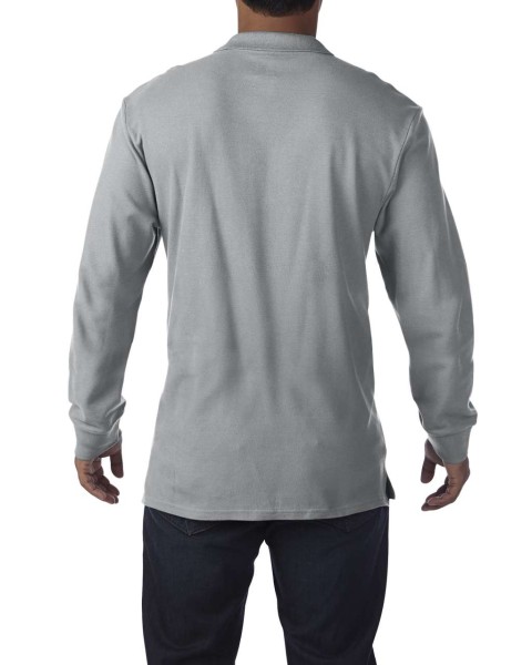 PREMIUM COTTON® ADULT LONG SLEEVE DOUBLE PIQUÉ POLO Szürke 