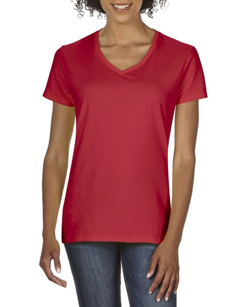 PREMIUM COTTON®NŐI V-NYAKÚ PÓLÓ Piros 
