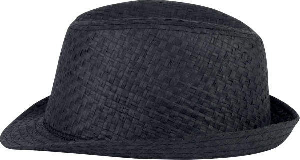 RETRO PANAMA - STYLE STRAW HAT Fekete 