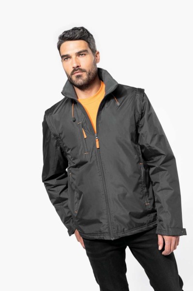 SCORE - DETACHABLE-SLEEVED BLOUSON JACKET Fekete 