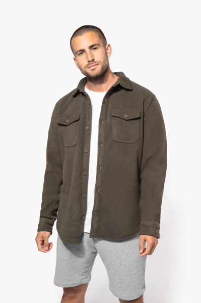 SHERPA-LINED FLEECE OVERSHIRT Kék 