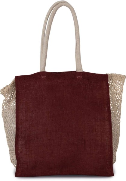 SHOPPING BAG WITH MESH GUSSET Piros 