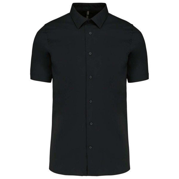 SHORT-SLEEVED COTTON/ELASTANE SHIRT Fekete 