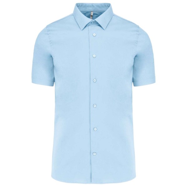 SHORT-SLEEVED COTTON/ELASTANE SHIRT Kék 