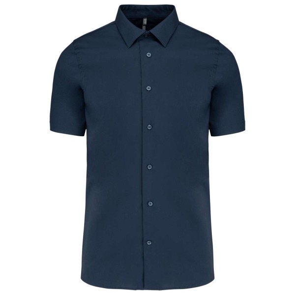 SHORT-SLEEVED COTTON/ELASTANE SHIRT Kék 