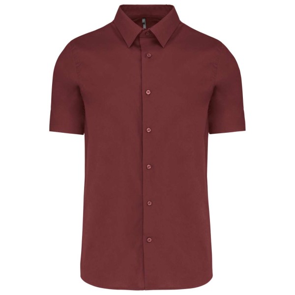 SHORT-SLEEVED COTTON/ELASTANE SHIRT Piros 