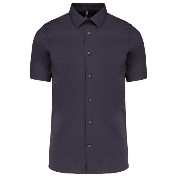 SHORT-SLEEVED COTTON/ELASTANE SHIRT Szürke 