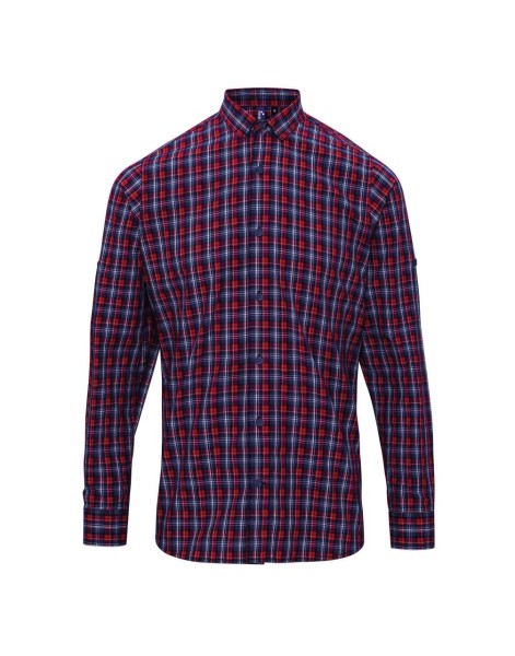 'SIDEHILL' CHECK - MEN'S LONG SLEEVE COTTON SHIRT Kék 