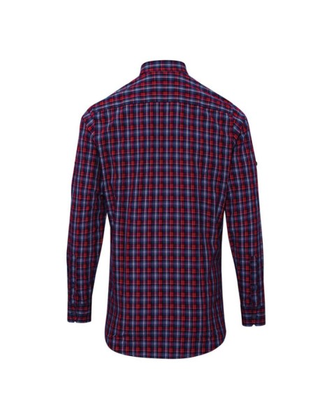 'SIDEHILL' CHECK - MEN'S LONG SLEEVE COTTON SHIRT Kék 