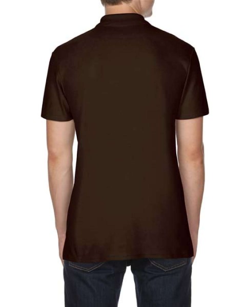SOFTSTYLE® ADULT DOUBLE PIQUÉ POLO Barna 