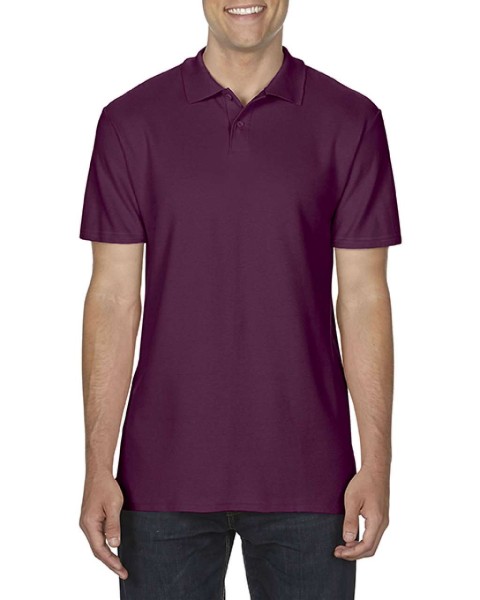 SOFTSTYLE® ADULT DOUBLE PIQUÉ POLO Piros 
