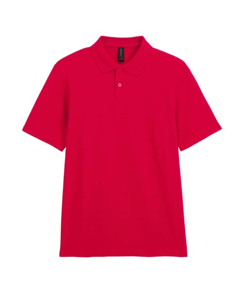 SOFTSTYLE® ADULT DOUBLE PIQUÉ POLO Piros 
