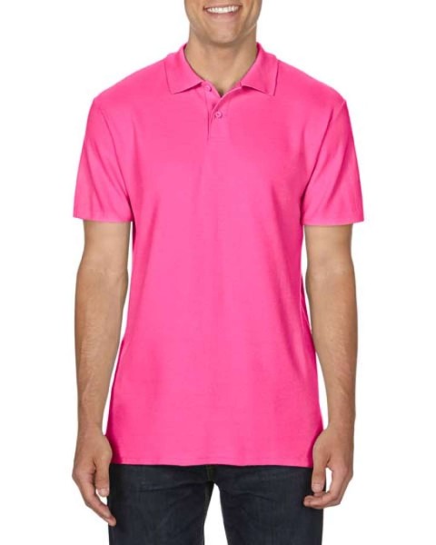 SOFTSTYLE® ADULT DOUBLE PIQUÉ POLO Rózsaszín 