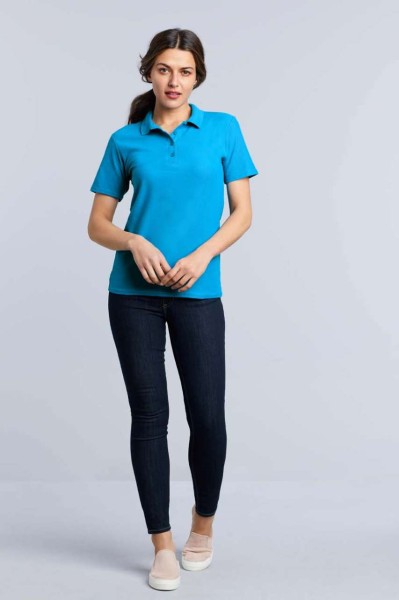 SOFTSTYLE® LADIES' DOUBLE PIQUÉ POLO Kék 