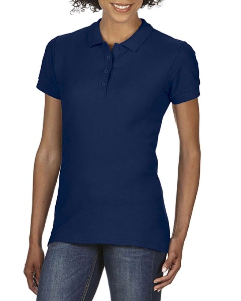 SOFTSTYLE® LADIES' DOUBLE PIQUÉ POLO Kék 
