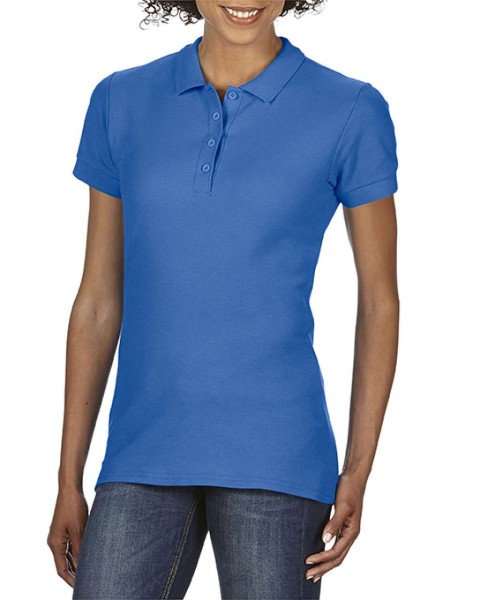 SOFTSTYLE® LADIES' DOUBLE PIQUÉ POLO Kék 