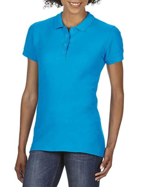 SOFTSTYLE® LADIES' DOUBLE PIQUÉ POLO Kék 