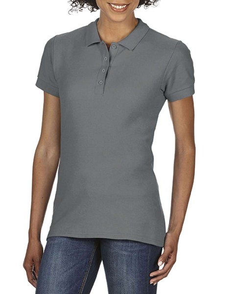 SOFTSTYLE® LADIES' DOUBLE PIQUÉ POLO Szürke 