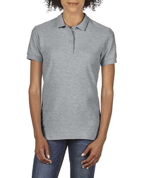 SOFTSTYLE® LADIES' DOUBLE PIQUÉ POLO Szürke 
