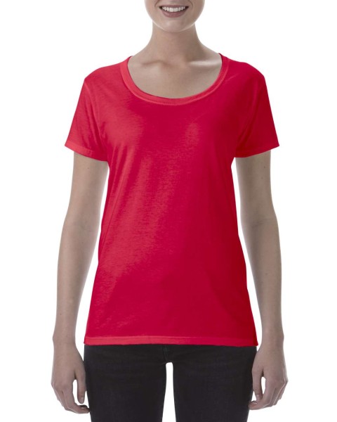 SOFTSTYLE® NŐI DEEP SCOOP PÓLÓ Piros 