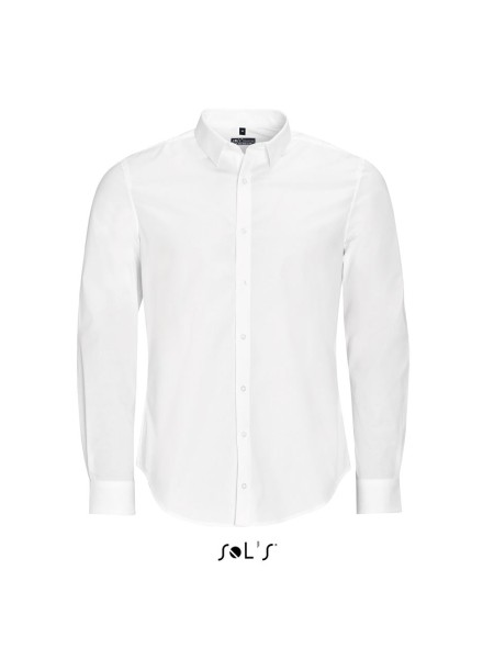 SOL'S BLAKE MEN - LONG SLEEVE STRETCH SHIRT Fehér 