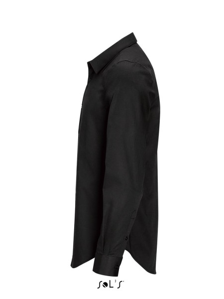 SOL'S BLAKE MEN - LONG SLEEVE STRETCH SHIRT Fekete 