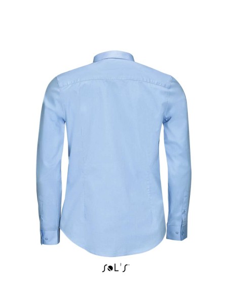 SOL'S BLAKE MEN - LONG SLEEVE STRETCH SHIRT Kék 