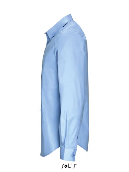 SOL'S BLAKE MEN - LONG SLEEVE STRETCH SHIRT Kék 