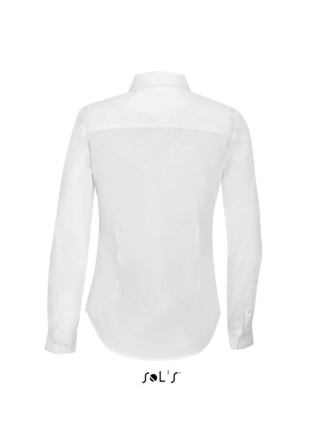 SOL'S BLAKE WOMEN - LONG SLEEVE STRETCH SHIRT Fehér 