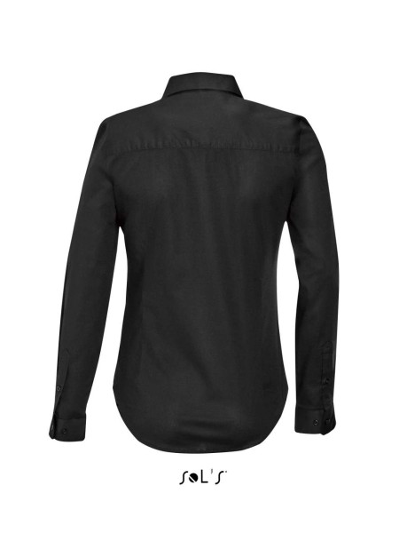 SOL'S BLAKE WOMEN - LONG SLEEVE STRETCH SHIRT Fekete 
