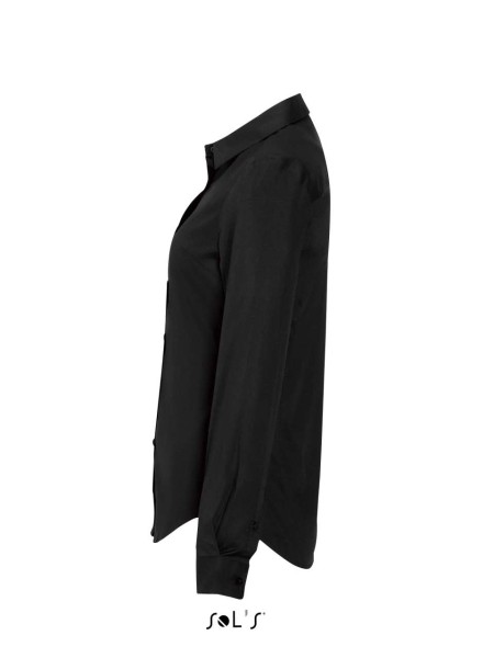 SOL'S BLAKE WOMEN - LONG SLEEVE STRETCH SHIRT Fekete 