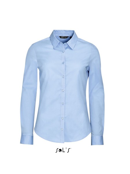 SOL'S BLAKE WOMEN - LONG SLEEVE STRETCH SHIRT Kék 