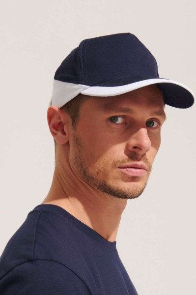 SOL'S BOOSTER - 5 PANEL CONTRASTED CAP Piros 