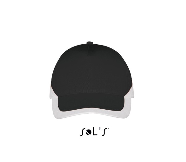SOL'S BOOSTER - 5 PANEL CONTRASTED CAP Fekete 