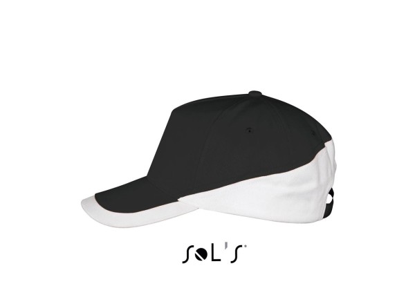 SOL'S BOOSTER - 5 PANEL CONTRASTED CAP Fekete 