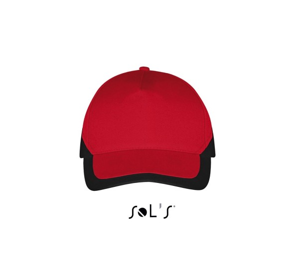 SOL'S BOOSTER - 5 PANEL CONTRASTED CAP Piros 