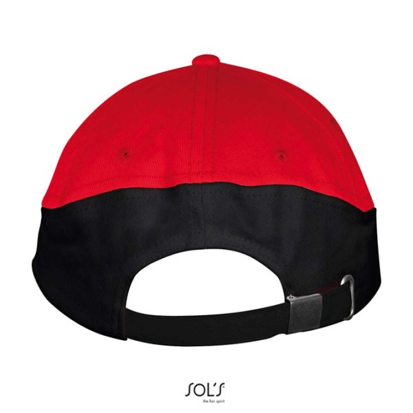 SOL'S BOOSTER - 5 PANEL CONTRASTED CAP Piros 