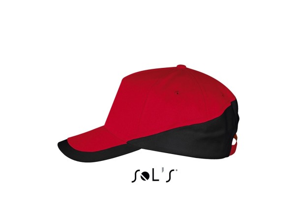 SOL'S BOOSTER - 5 PANEL CONTRASTED CAP Piros 