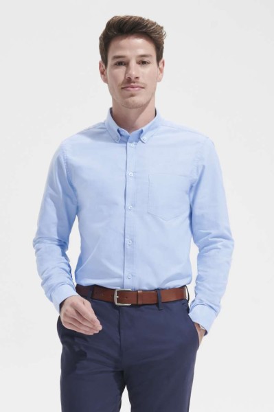 SOL'S BOSTON FIT - LONG SLEEVE OXFORD MEN'S SHIRT Kék 